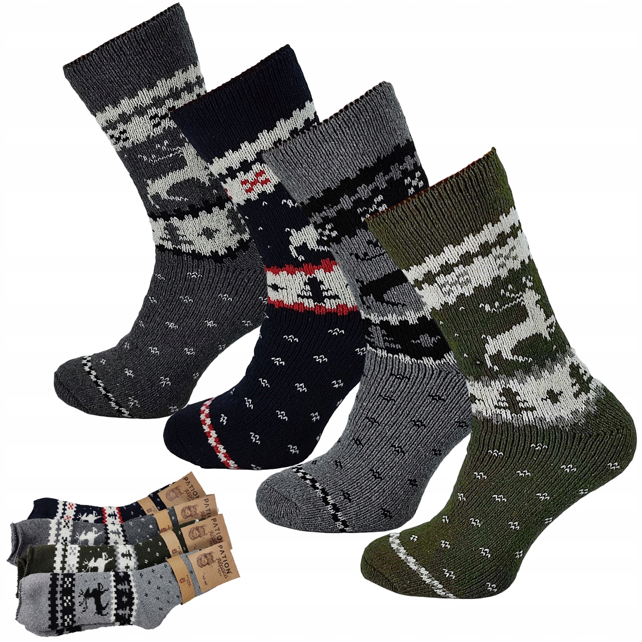 Ponožky Vlněné Alpaka pánské 4 Páry zimní silné teplé Dlouhé 40-43