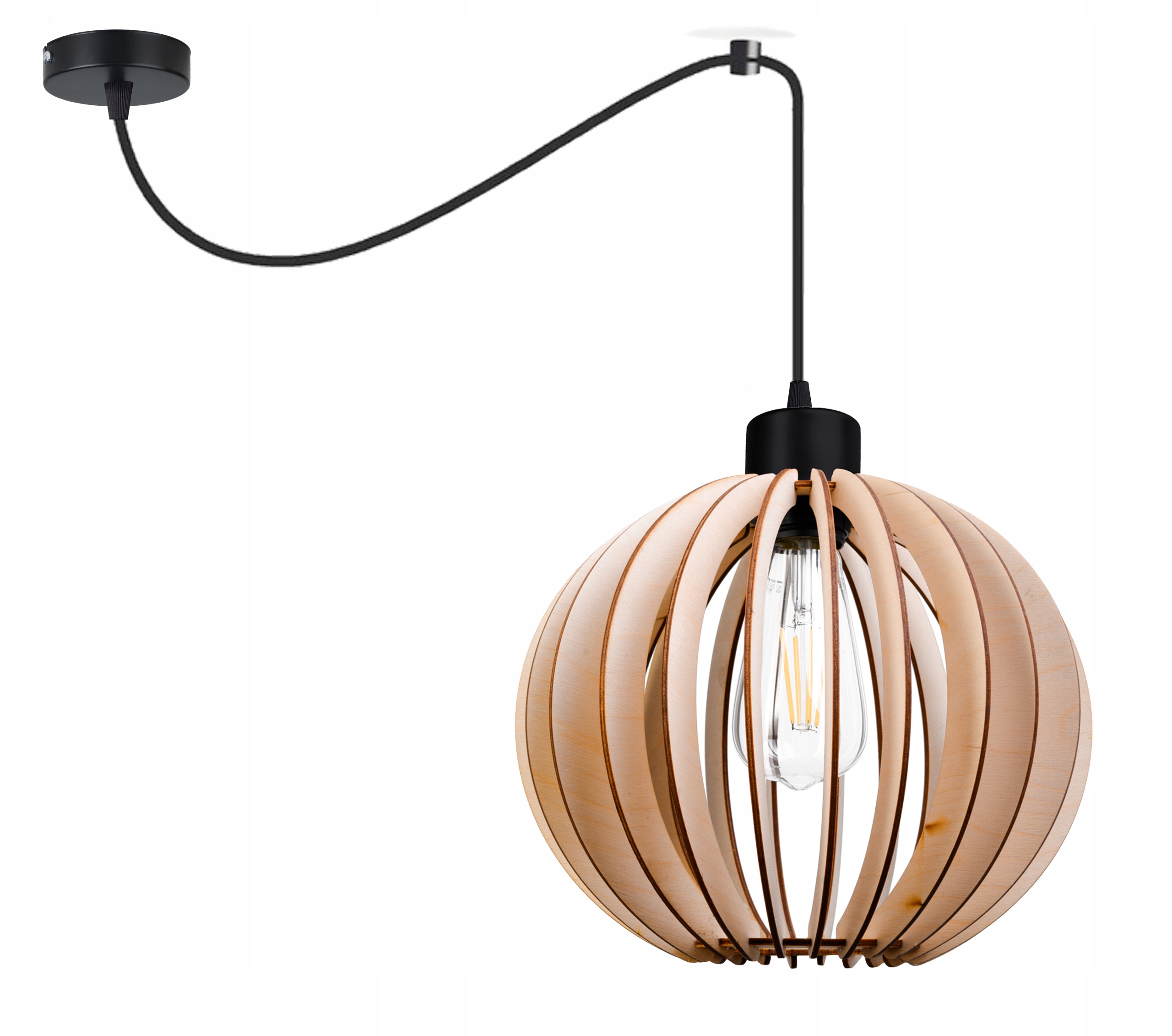 

Lampa sufitowa wisząca Zwis Loft E27 Pająk Drewno