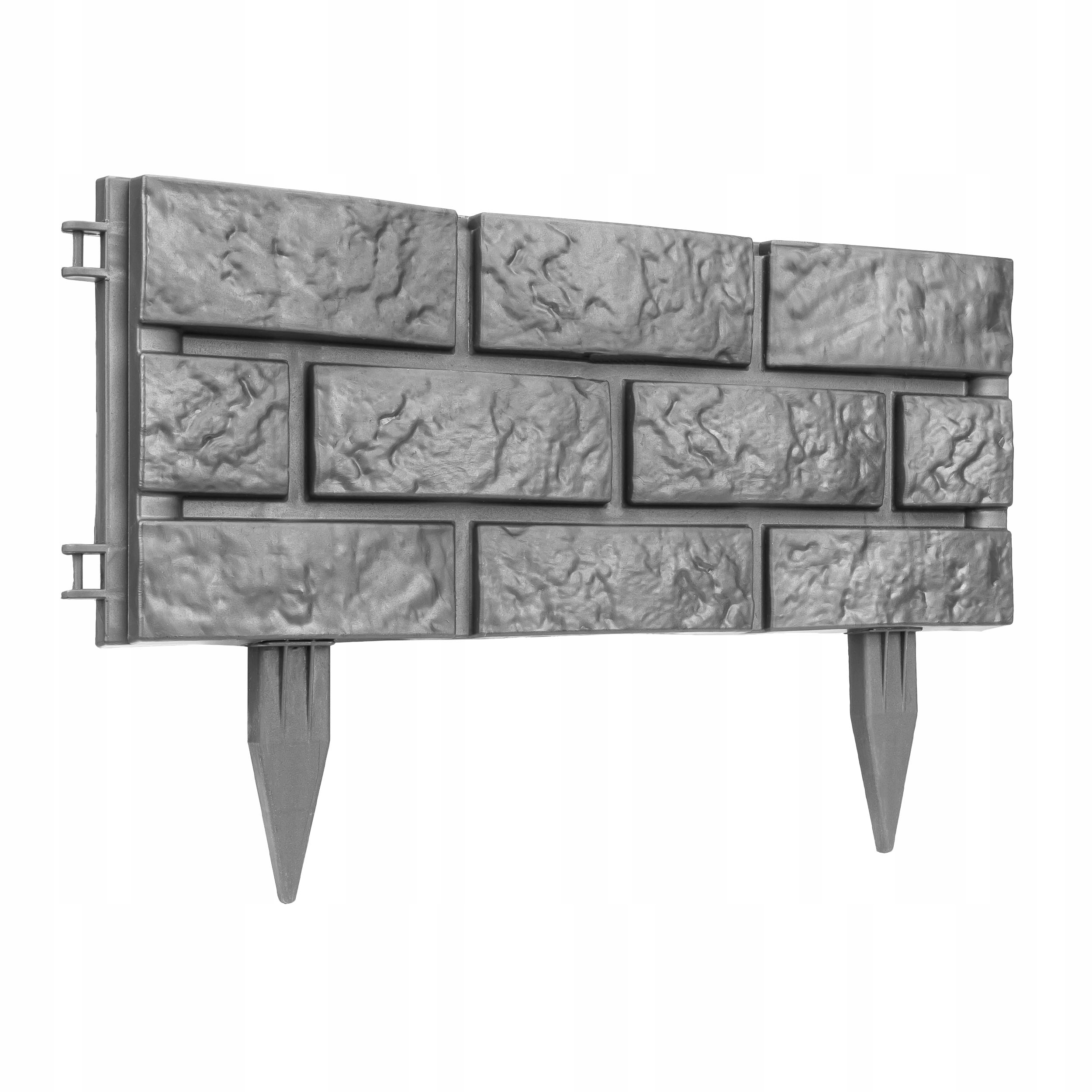 

Murek ogrodowy płotek 220cm x 19cm Szary cegła