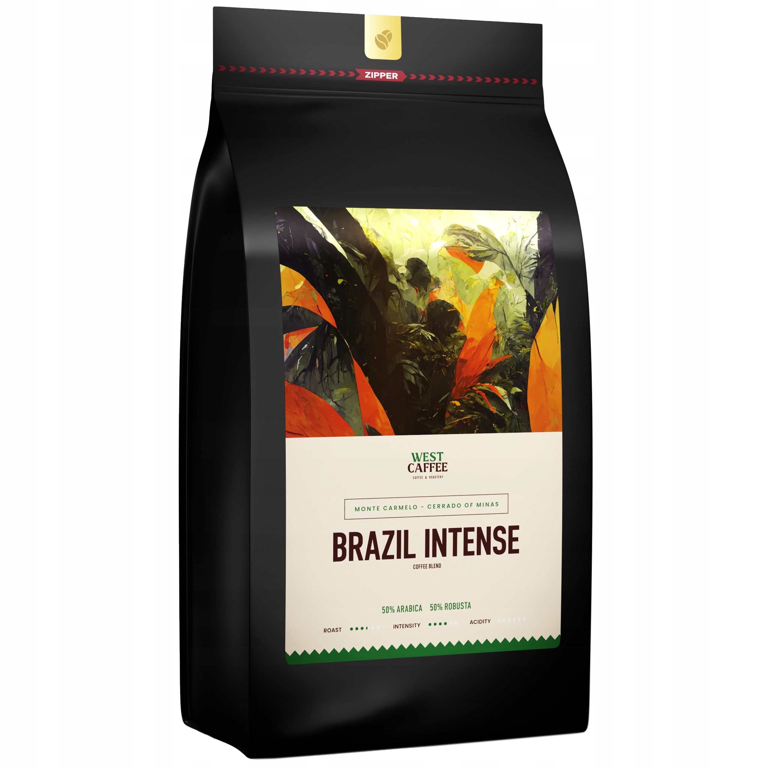 Levně Káva zrnková Brazílie Intense 1 kg Strong Espresso Blend čerstvě pražená