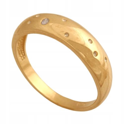 Prstýnek 585 ve tvaru snubního prstenu se zajímavým zirkonem 14k