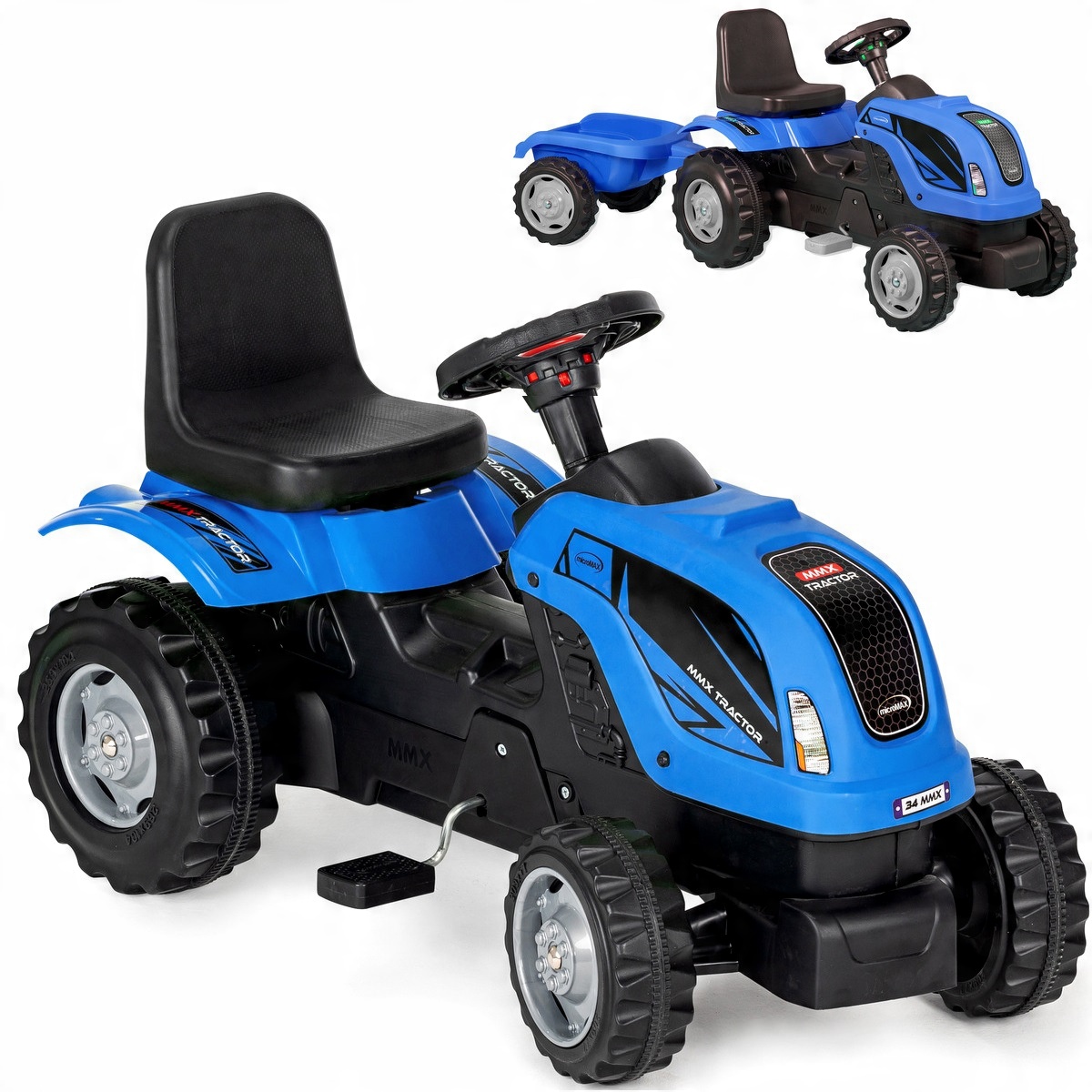 

Duży Traktor Jeździk Z Przyczepą Traktorek Pedały