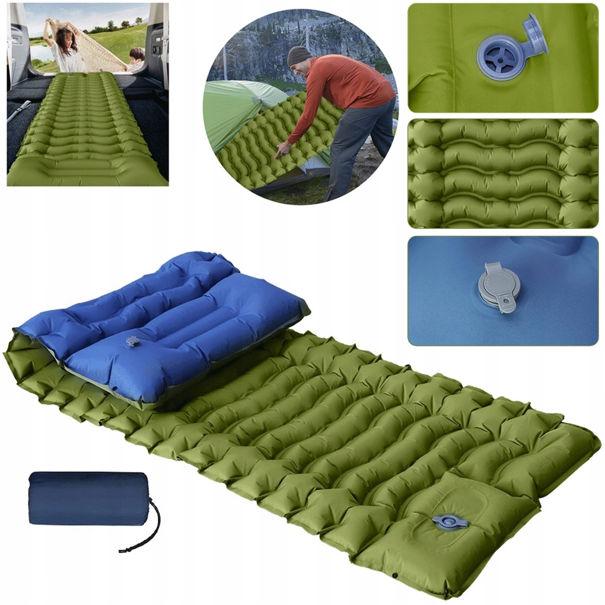 Samonafukovací matrace 10 cm pro spaní v kempu s rychlým odvzdušněním