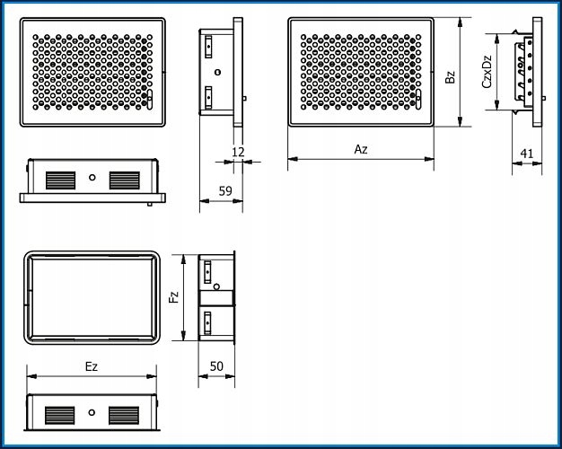 Kratka Ventlab Trend z żaluzją ruchomą 220x220 mm Kod producenta KRVTZ220x220-ML.B