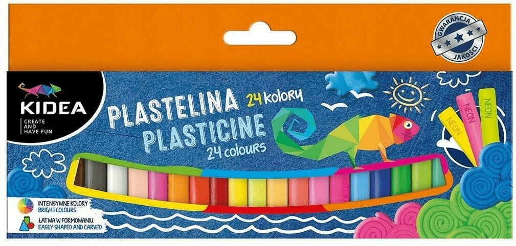 

Plastelina. 24 kolory. Kidea. Derform.