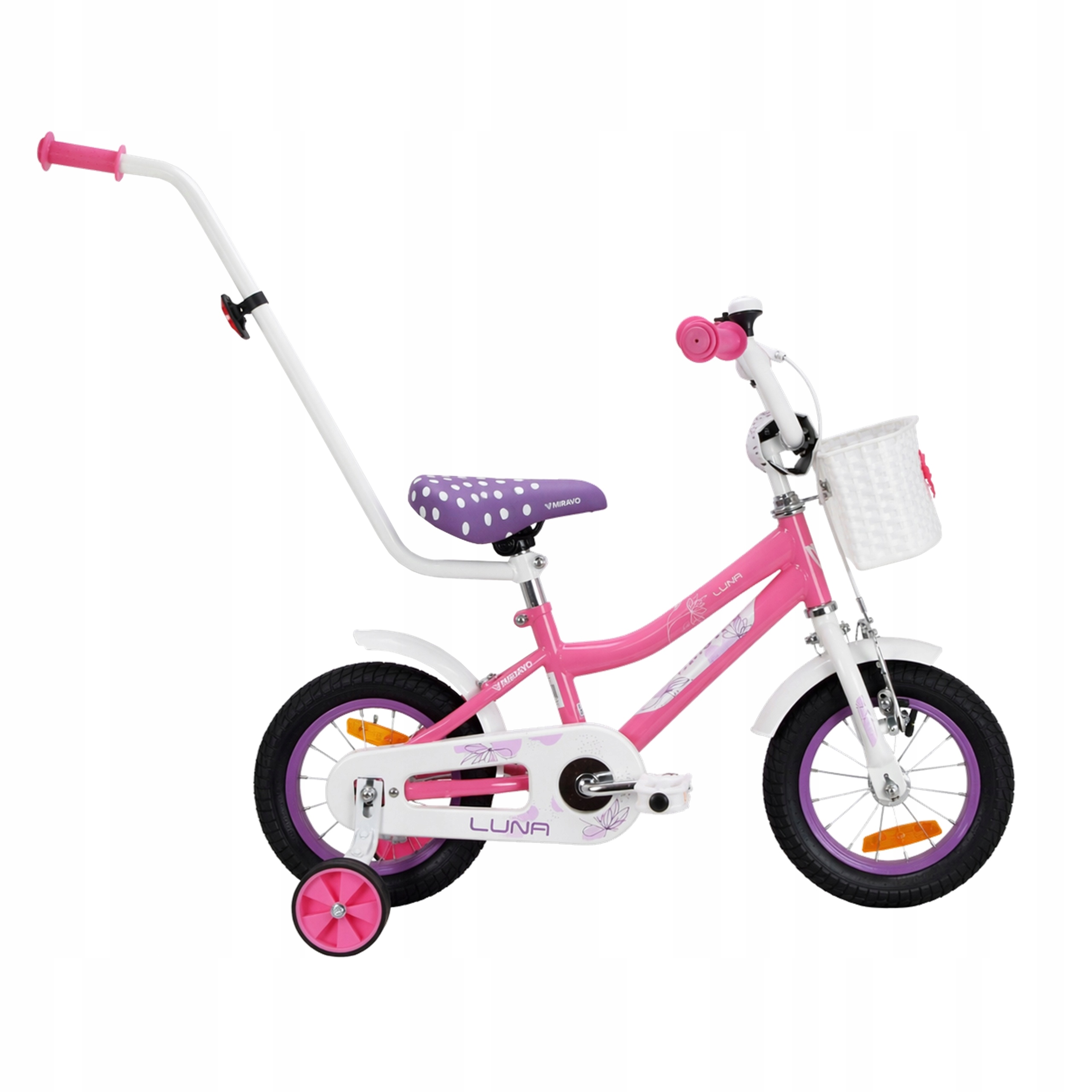 Rowerek Dziecięcy 12 Cali Rower Dla Dziewczynki Koszyk I Prowadnik