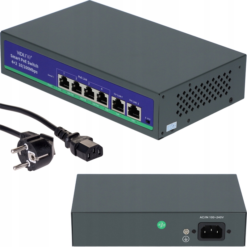 

Switch Poe 4xPOE 2xUplink Do Kamer Ip 48V 4POE
