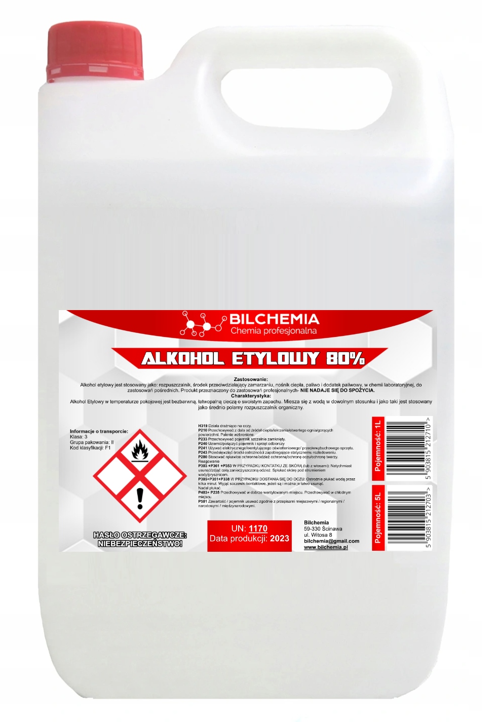 

Alkohol Etylowy Etanol Spirytus/Denaturat 80% 5L