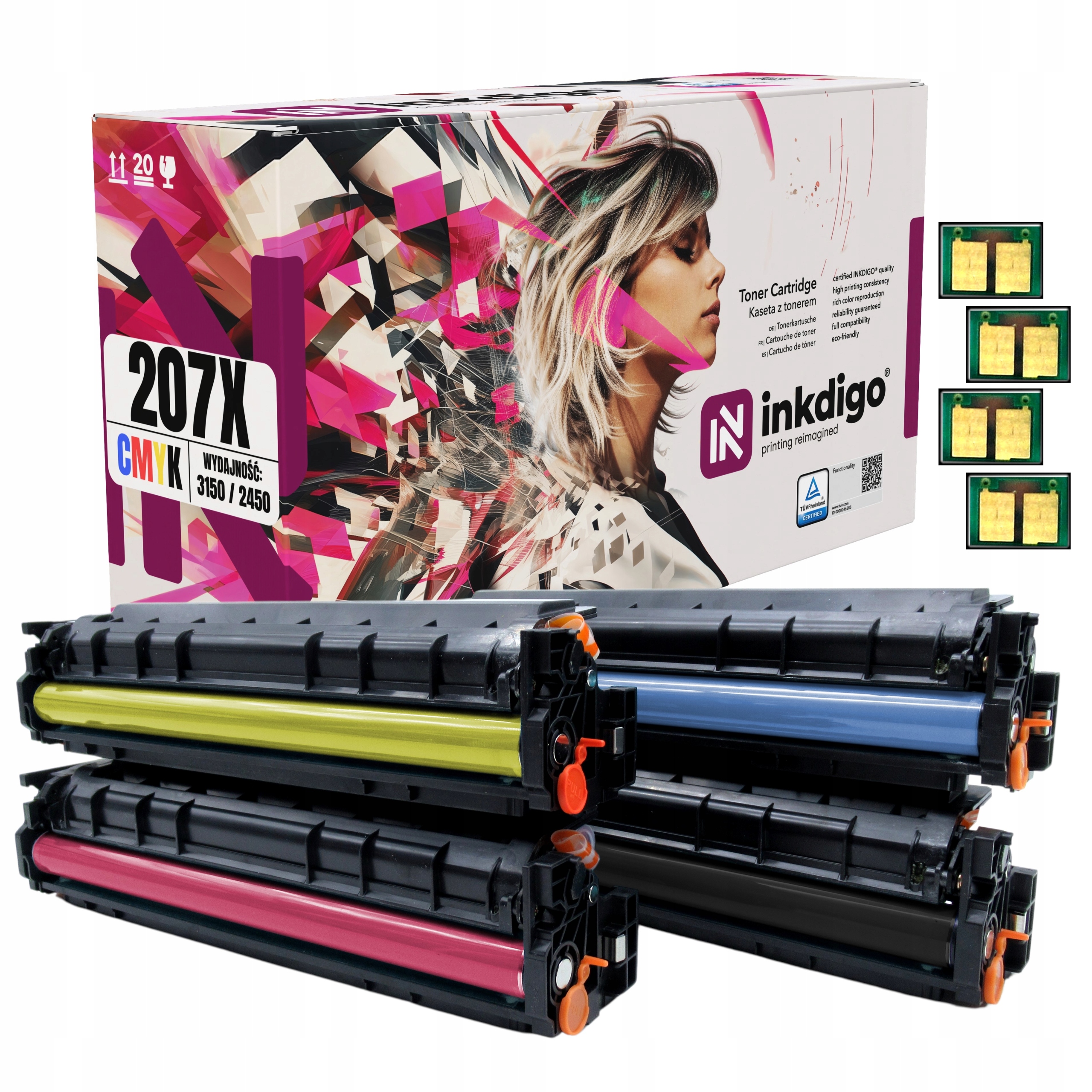 W2210X 207X Chip Tonery Hp LaserJet M255dw M255nw M282nw M283fdn M283fdw