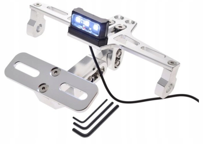 SREBRNY UCHWYT TABLICY CNC PODŚWIETLENIE LED