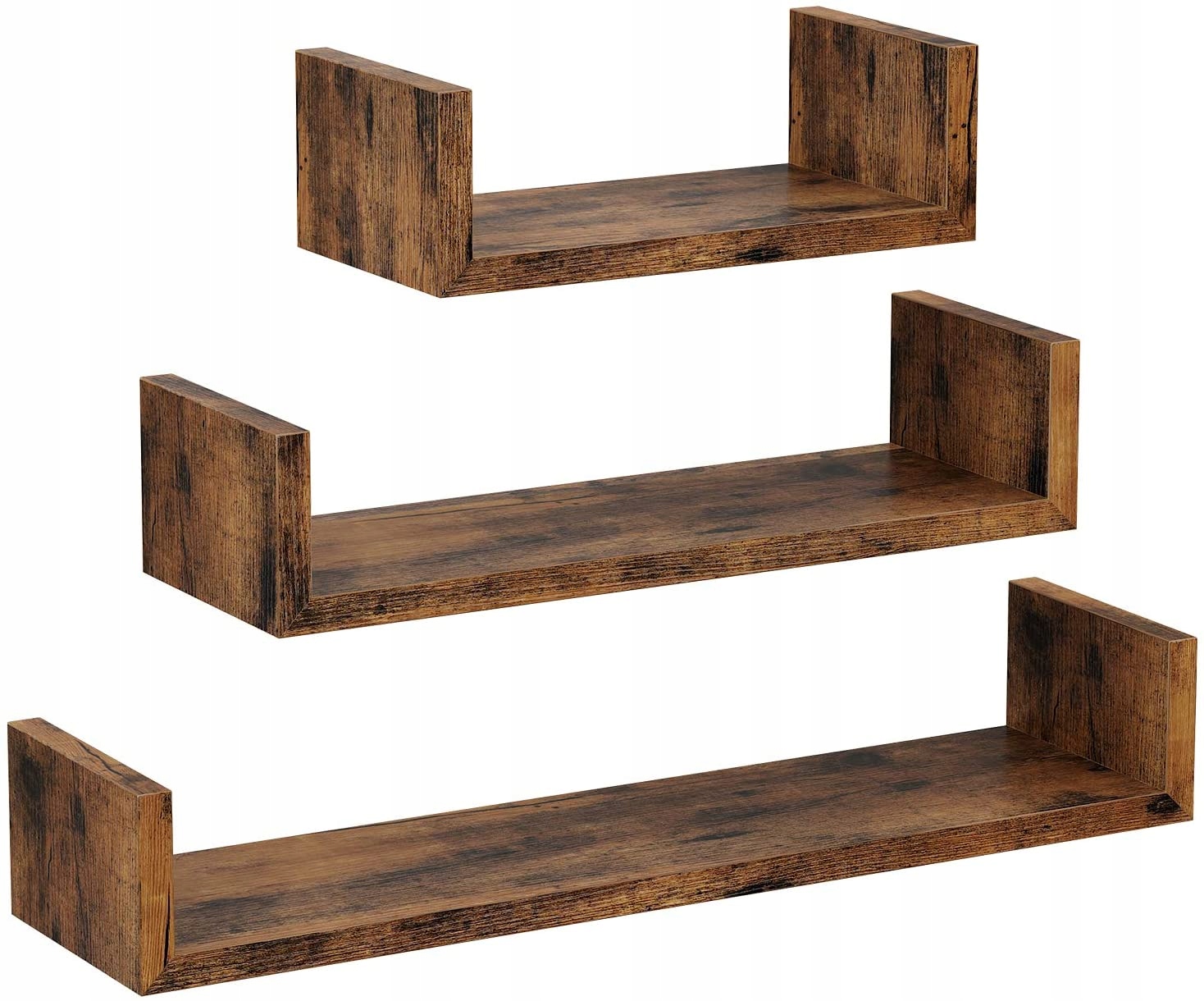 

Brązowe półki ścienne wiszące regał zestaw 3 szt.
