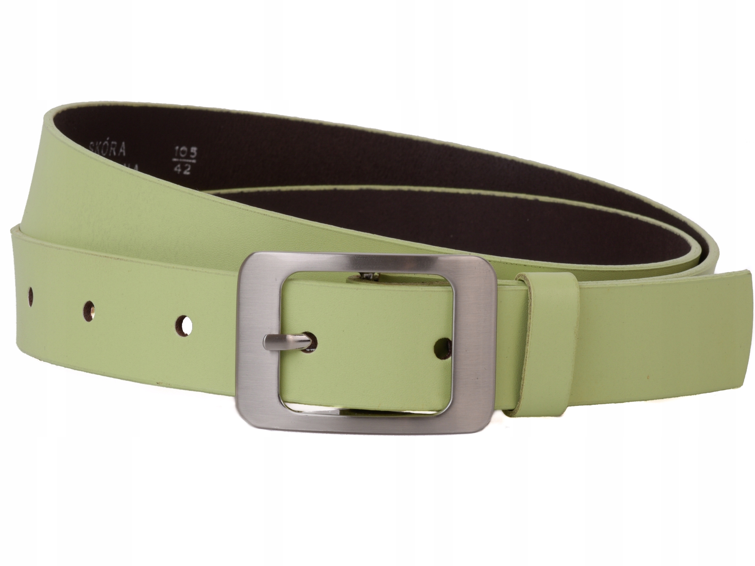 

Skórzany Pasek damski 3cm Miętowy