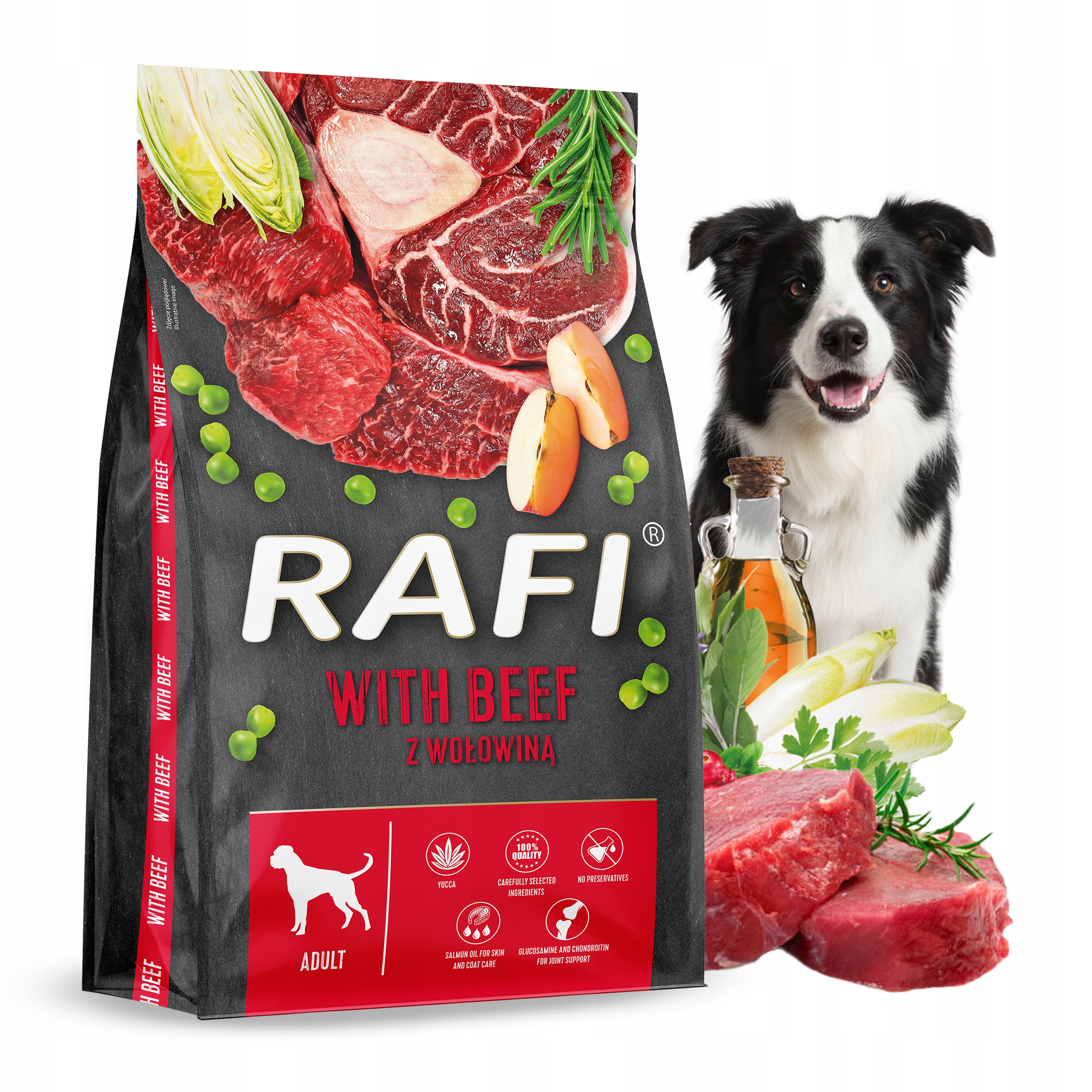 Rafi Adult Beef 10kg Karma z wołowiną dla dorosłych psów wszystkich ras