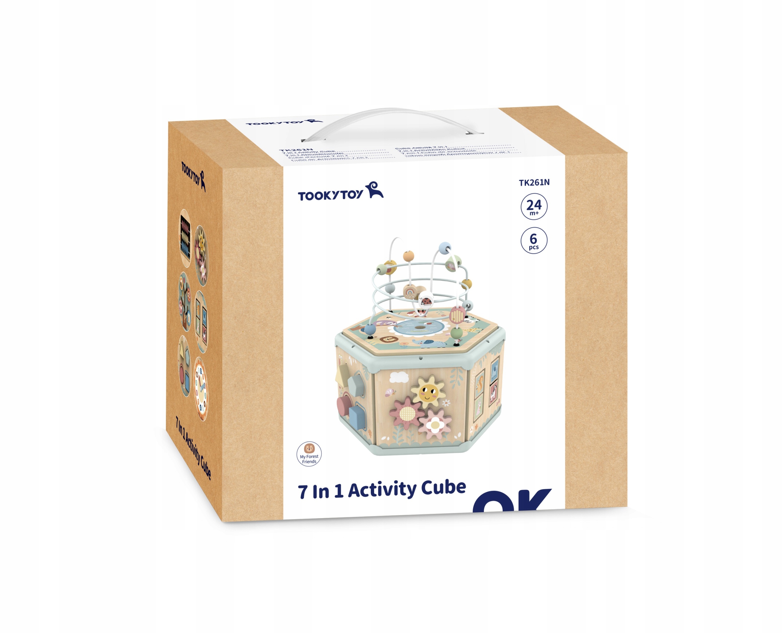 INTERAKTYWNY DREWNIANY SZEŚCIOKĄT MONTESSORI OTWIERANE PUDEŁKO TOOKY TOY Płeć chłopcy dziewczynki