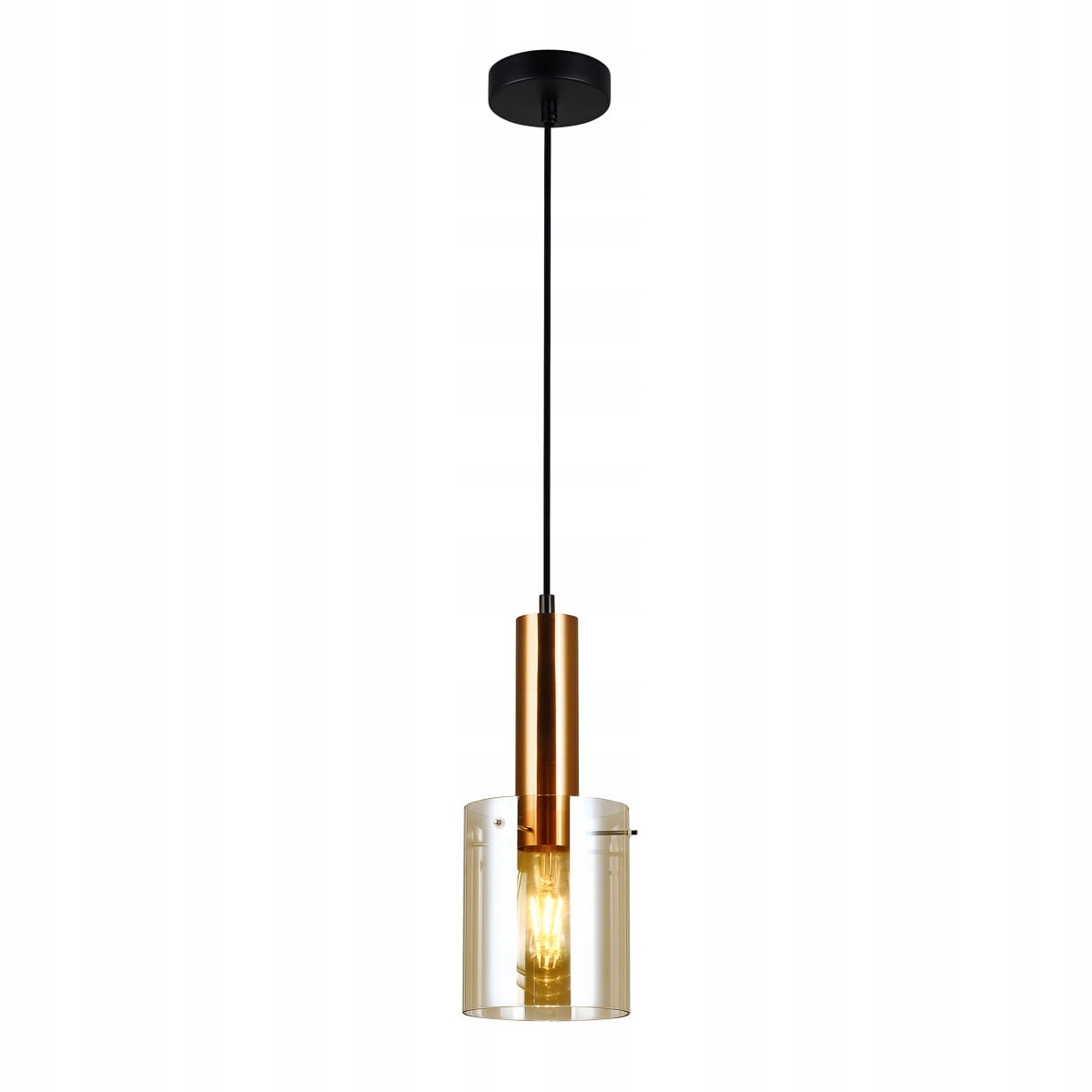 Italux Sardo Závěsná lampa 13 cm mosazné sklo E27 40W, nastavitelná