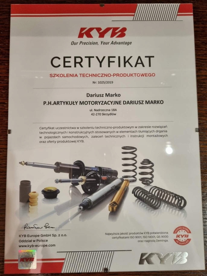 AMORTYZATORY KAYABA FORD S-MAX GALAXY+OD+ŁOŻ PRZÓD Producent części KYB