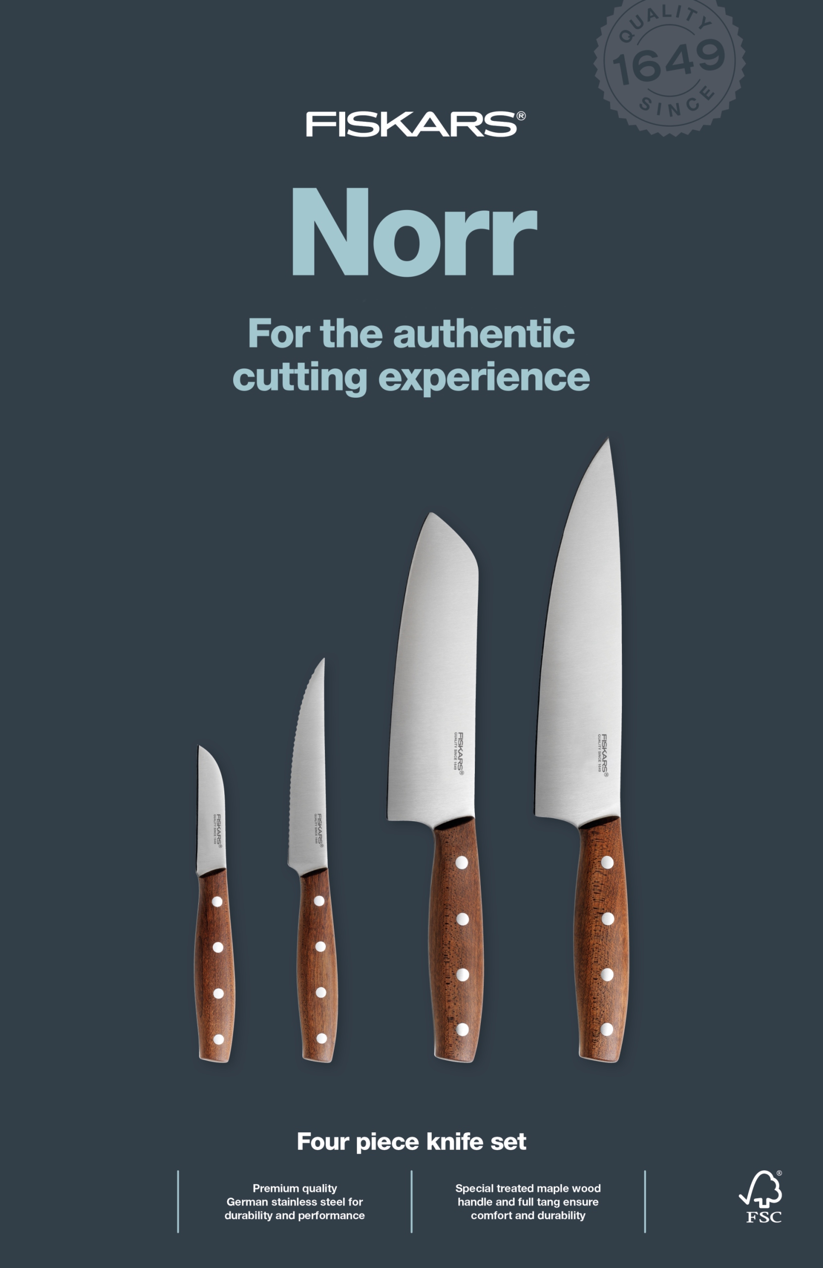 Fiskars Norr sada 4ks nožů (1066413)