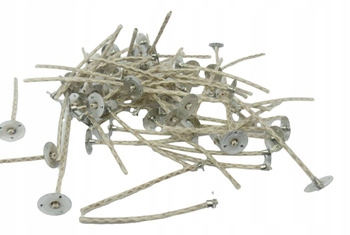 

Knoty bawełniane z blaszkami knoty 5 cm 10 szt.