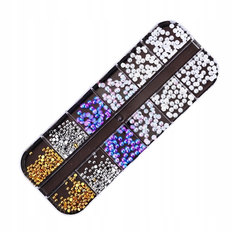 Biżuteria Ozdoby Do Paznokci Perłowe Mix 6w1 Nail Art Różne Kolory Rozmiary