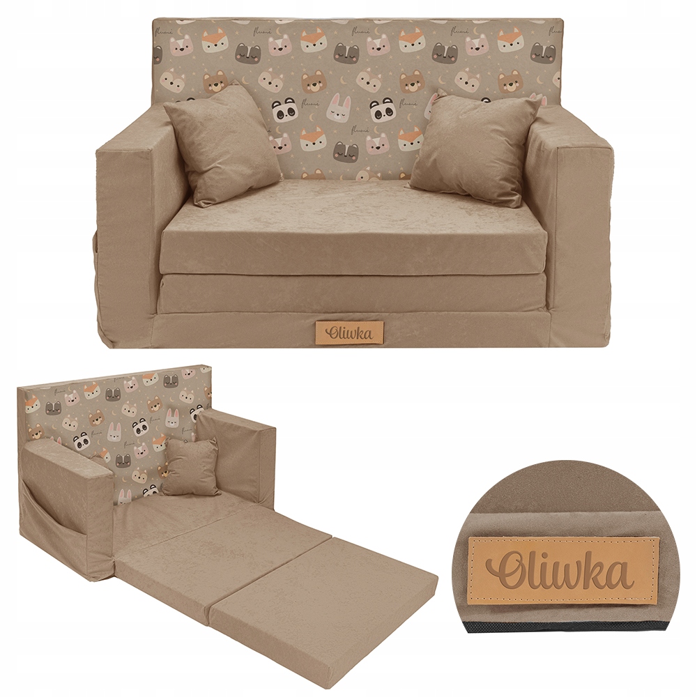 

Kanapa rozkładana Mini Sofa dla dzieci Imię Grawer