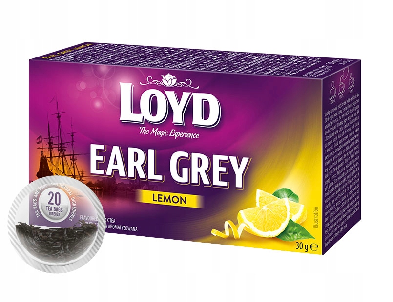 Levně 13 x Čaj černý Loyd Earl Grey Citronový 20 sáčků