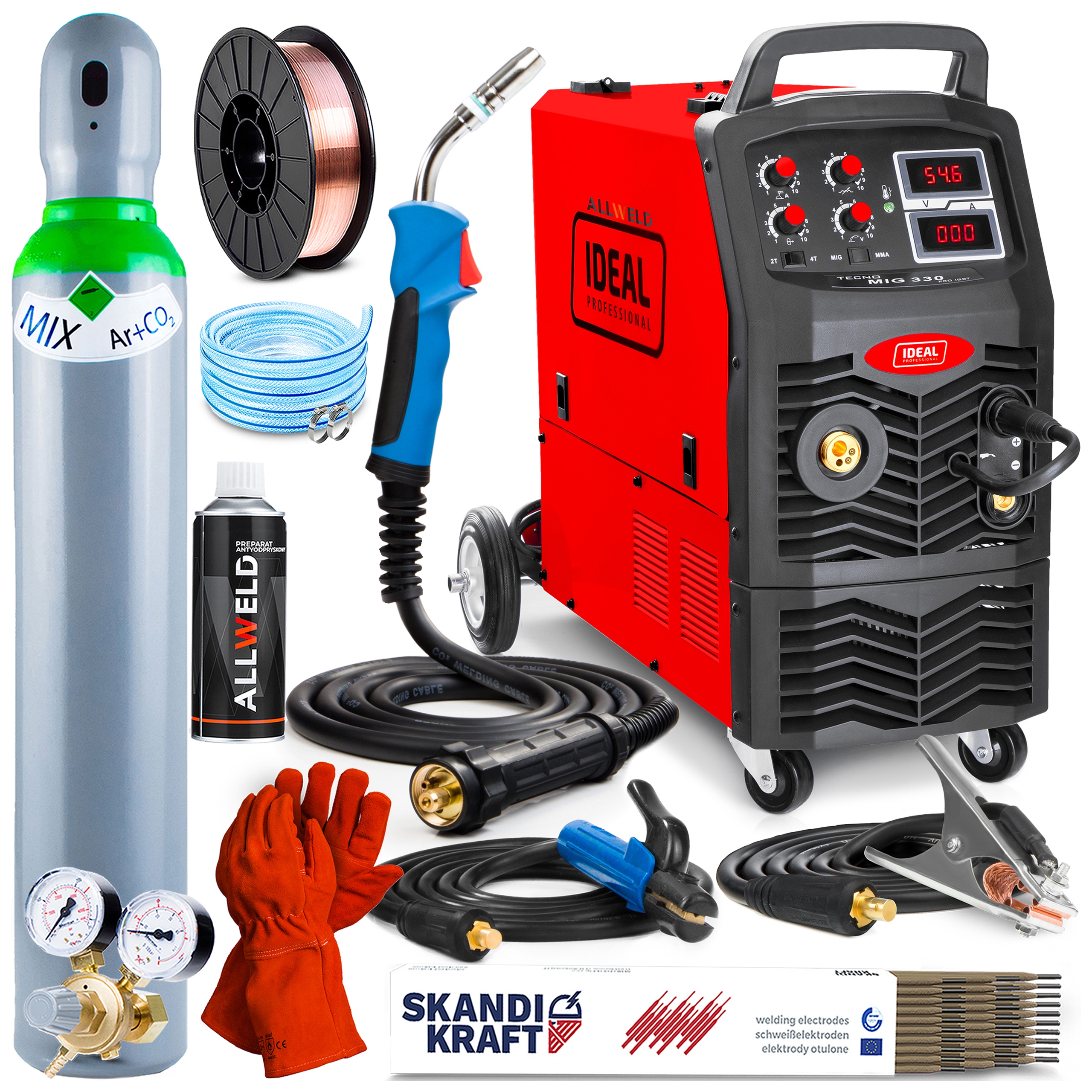 Invertorová Svářečka Ideal Tecno Mig 330 4X4 Digital Mag Mma Hliník