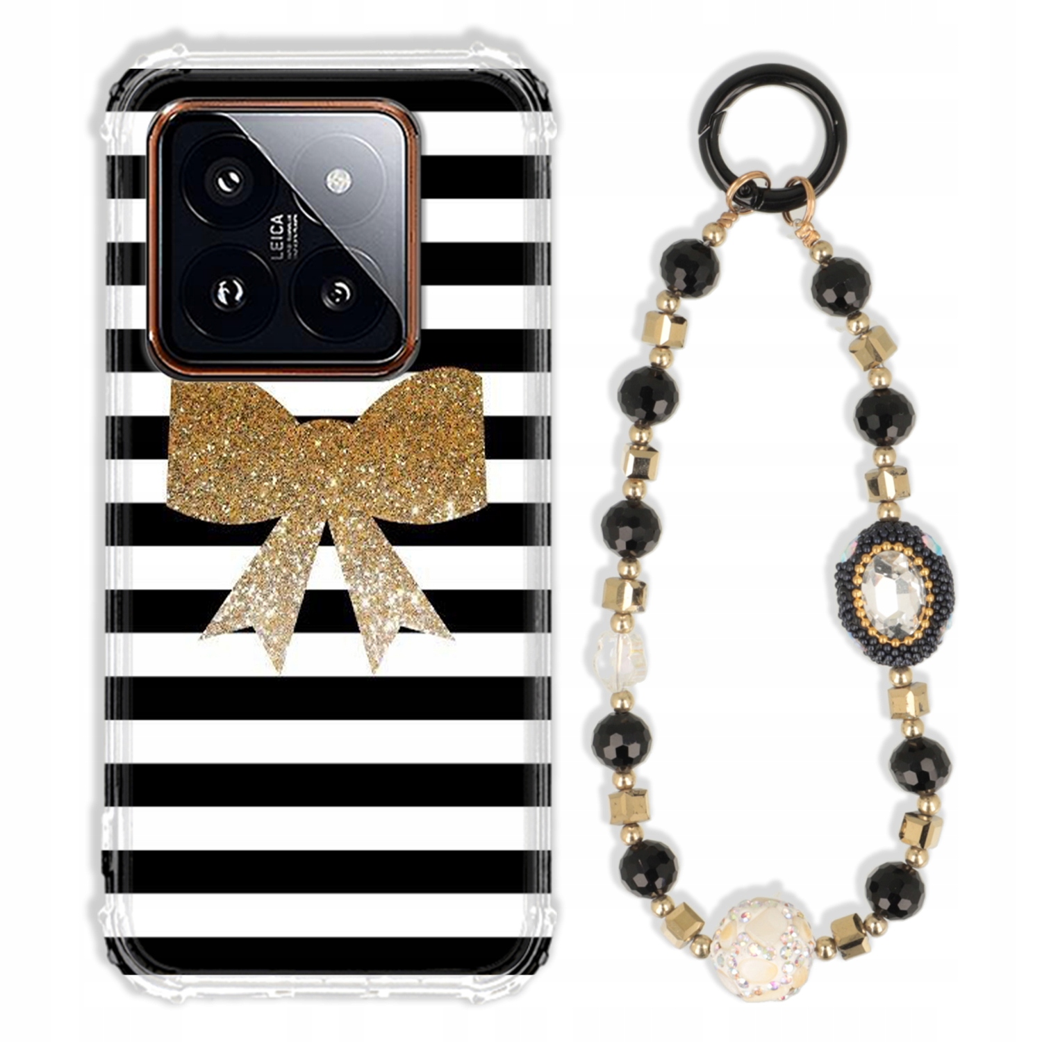 Puzdro Pre Xiaomi 14 Pro Case Antishock Zirkóny Čierno Zlaté|odolné|pevné