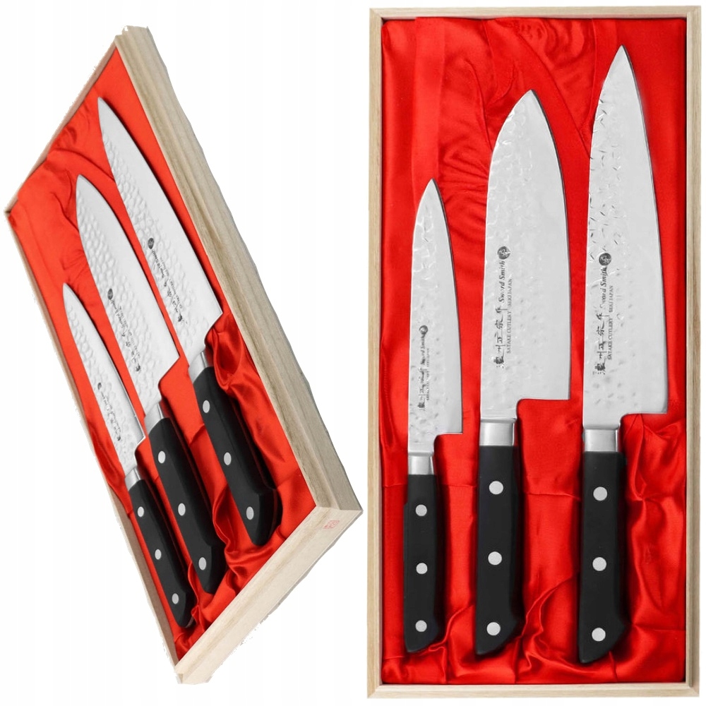 Satake Noushu Japonský set 3 nožov ako darček Drevená krabička HG8792W