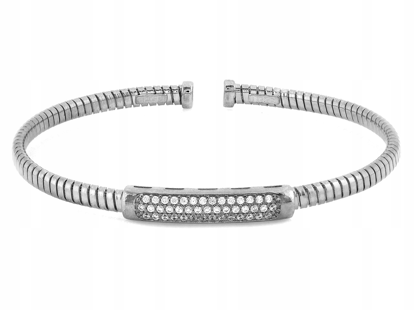 Stříbrný náramek 925 pevný Bangle se zirkony jako dárek, módní vzor