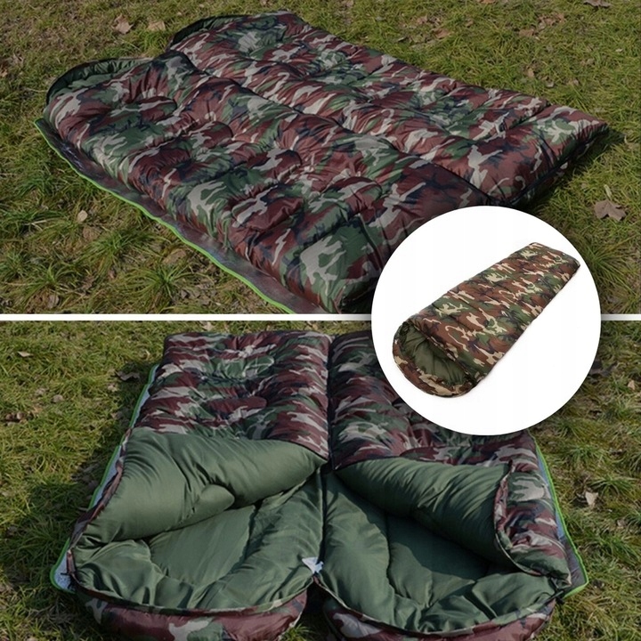 ŚPIWÓR TURYSTYCZNY MUMIA CIEPŁY LEKKI KOŁDRA Z KAPTUREM + POKROWIEC 2W1 EAN (GTIN) 5905753731865