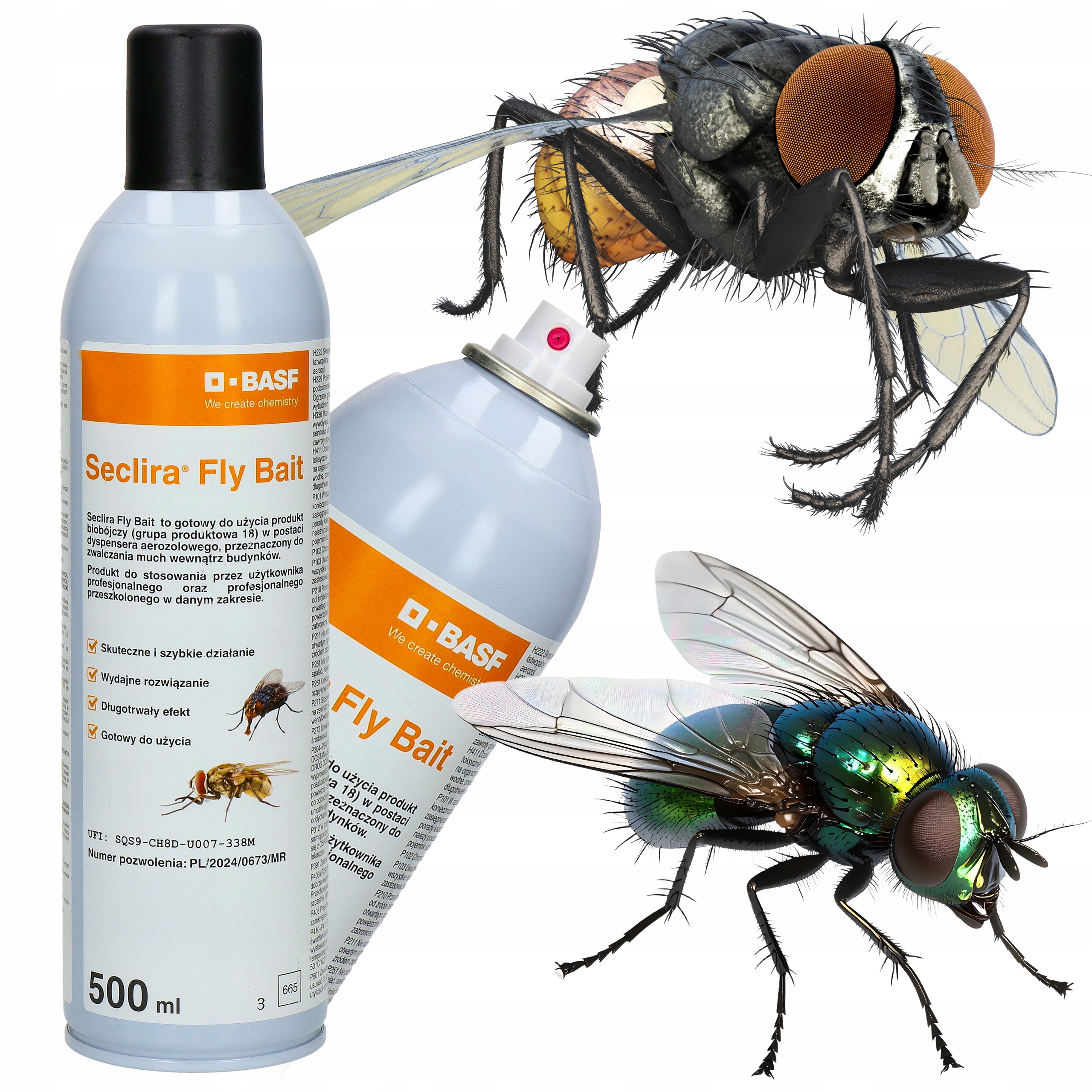 Oprysk Spray Środek Preparat Na Muchy Owady Do Zwalczania Much Basf 500ML
