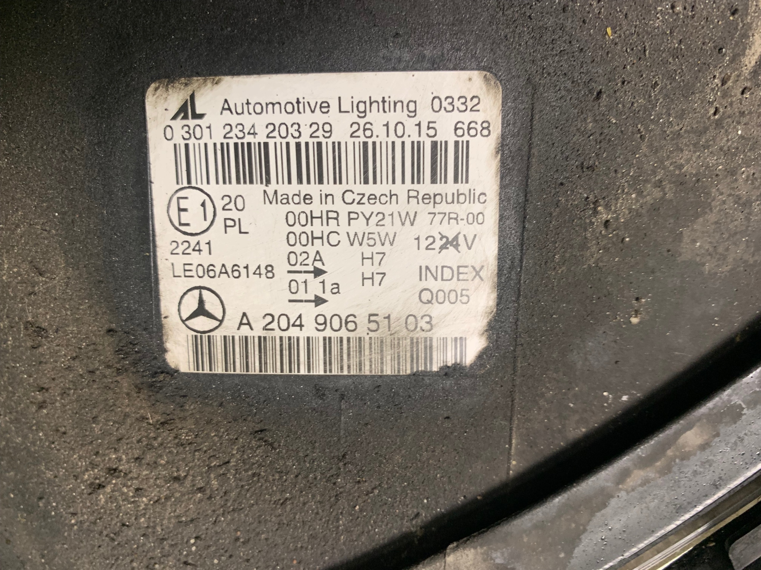 light left front front MERCEDES C class W204 204 A2049065103