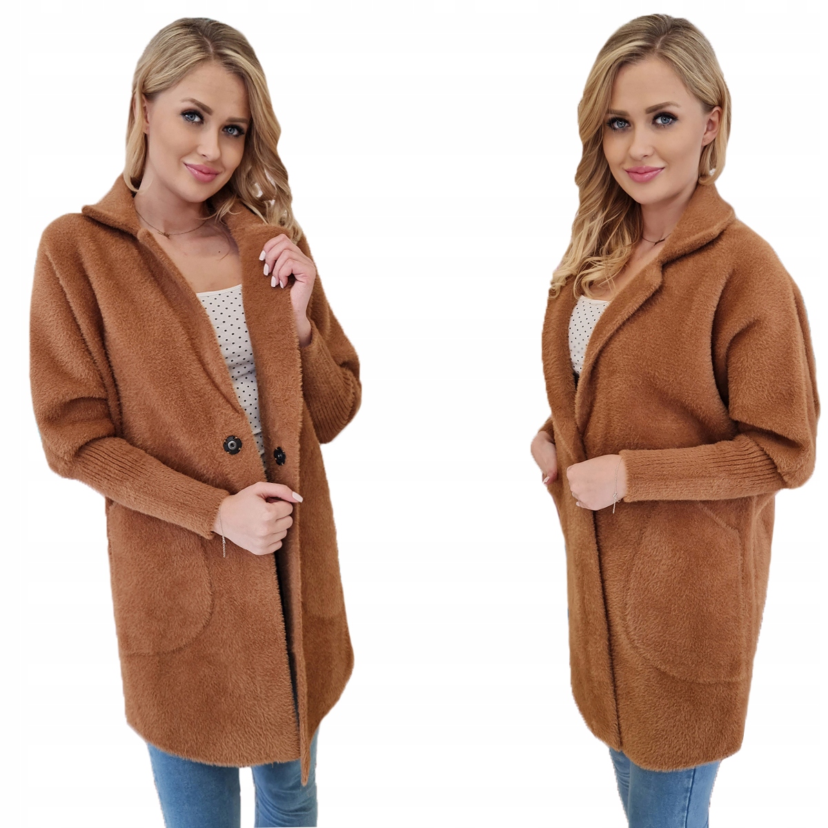 Klasický kabát Z Alpaky Vlna Barvy Rudé Hnědé