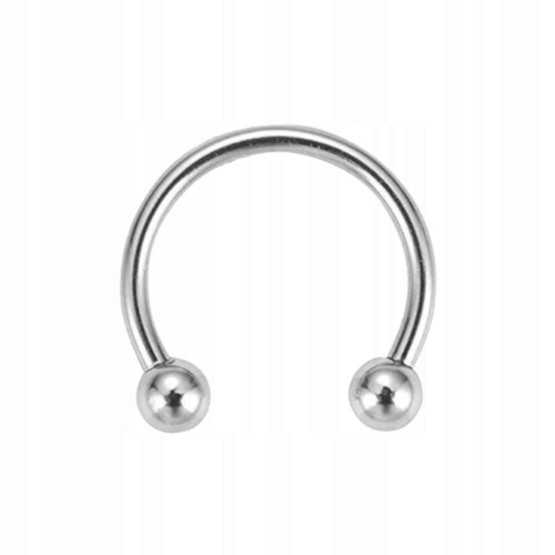 kolczyk PODKÓWKA srebrna STAL 316L 1,2/8/3 mm