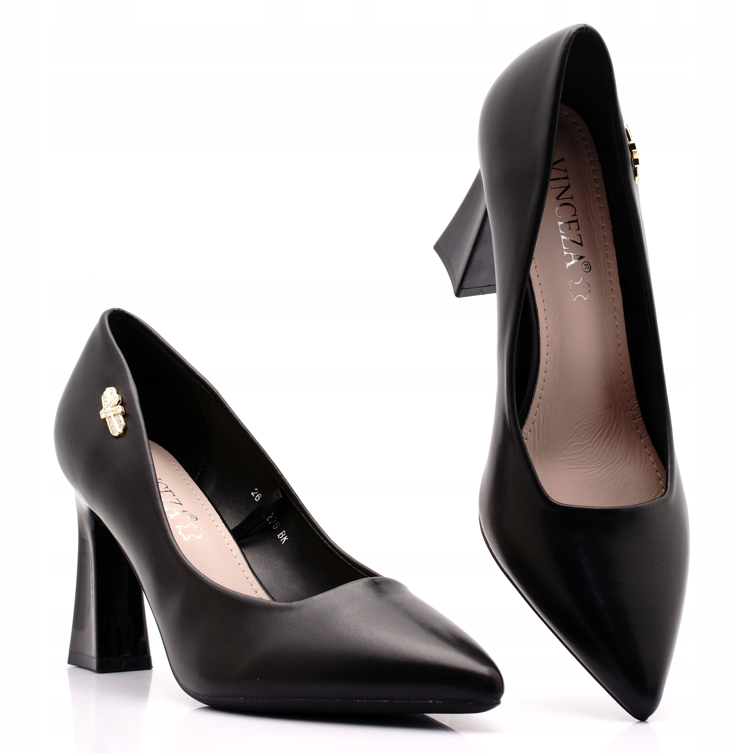 Vinceza Czółenka Buty Damskie Wizytowe Na Słupku Wkładka Skóra 62276 39