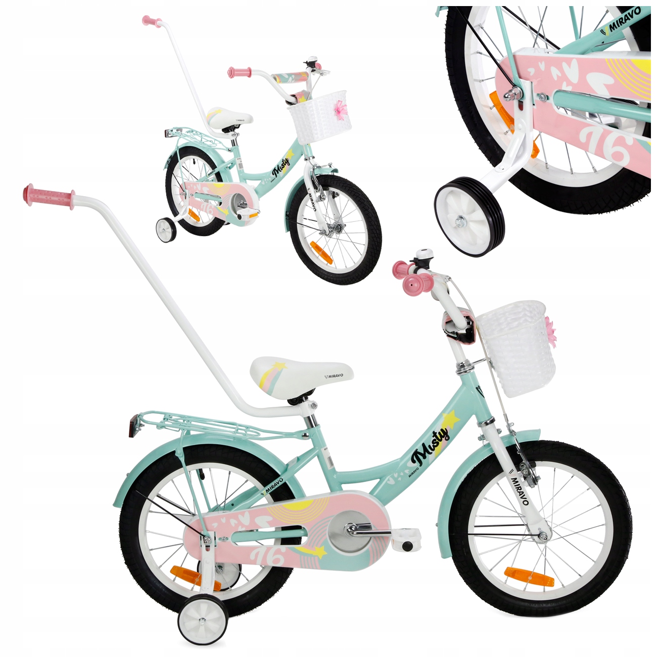 Rowerek Dziecięcy 16 Cali Rower Dla Dziewczynki Koszyk I Prowadnik