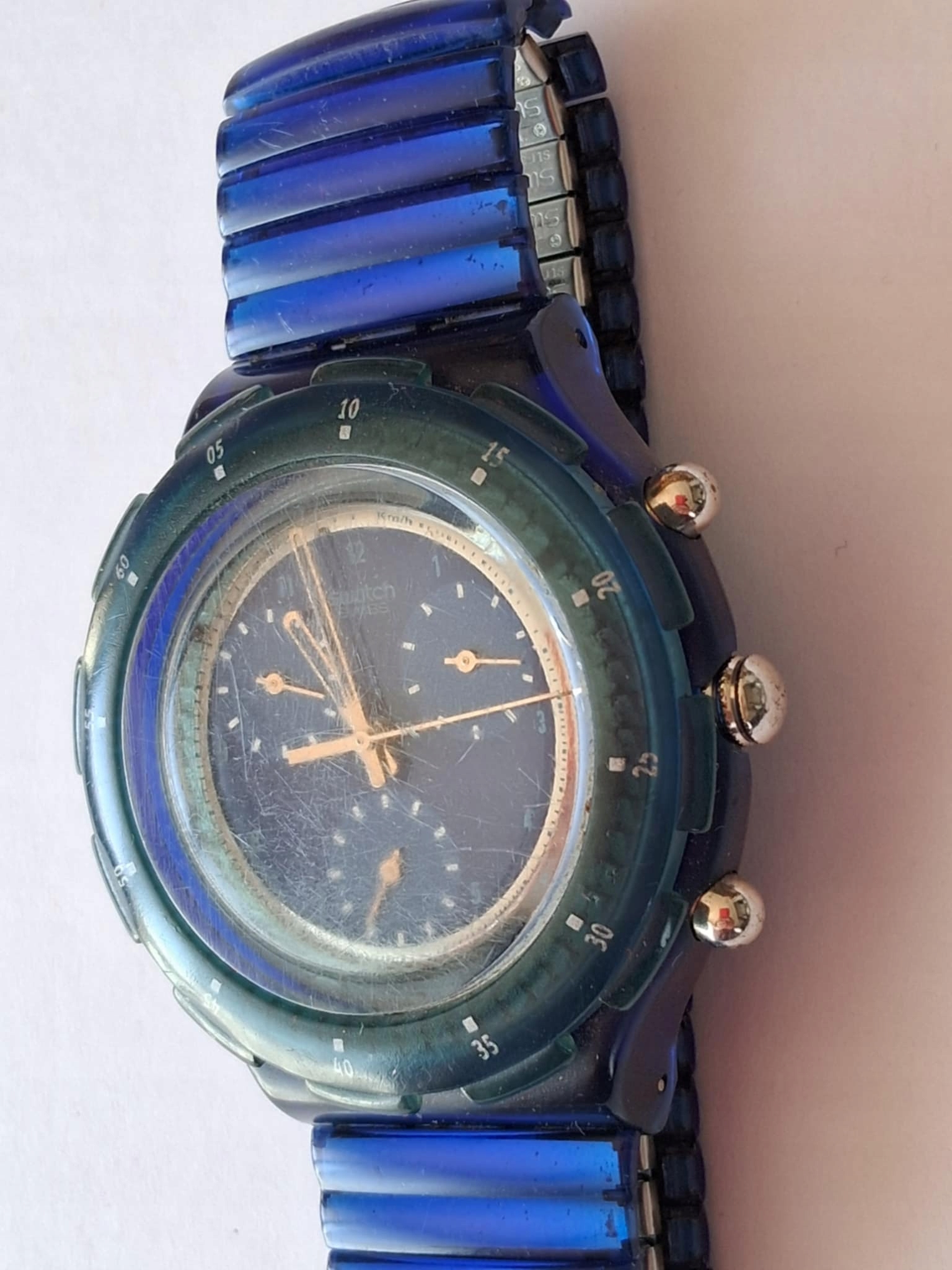 Swatch chronograph czarny