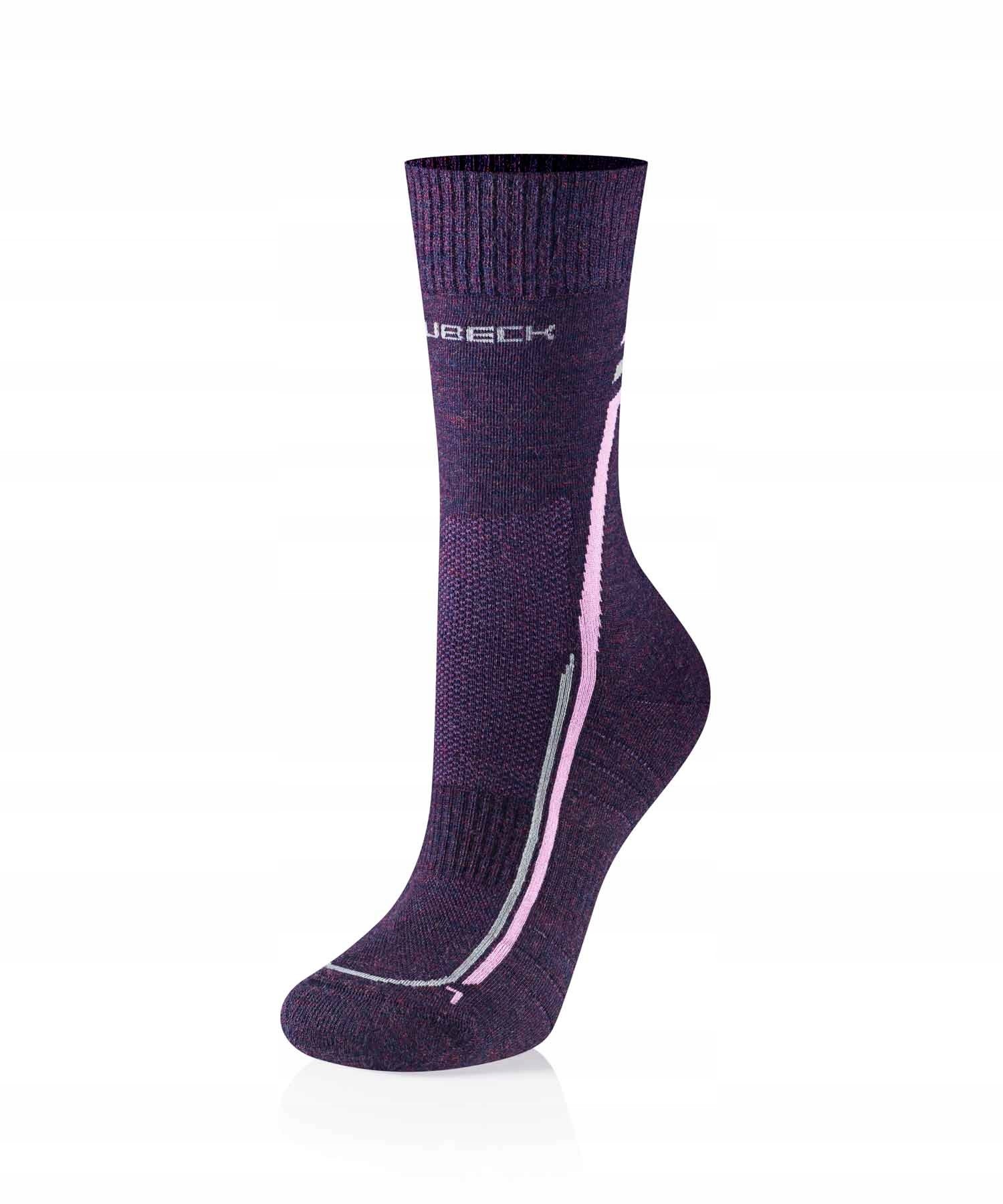 Skarpety damskie Trekking Merino Light Brubeck śliwkowy M/39-41