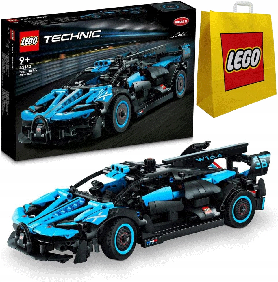Lego Technic 42162 Bugatti Bolide Agile Blue velká taška Lego