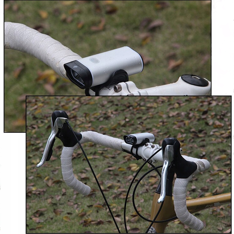 LAMPKA ROWEROWA ŚWIATŁO PRZÓD TYŁ LED NA KIEROWNICĘ ROWER MOCNA USB JASNA Zasilanie akumulator