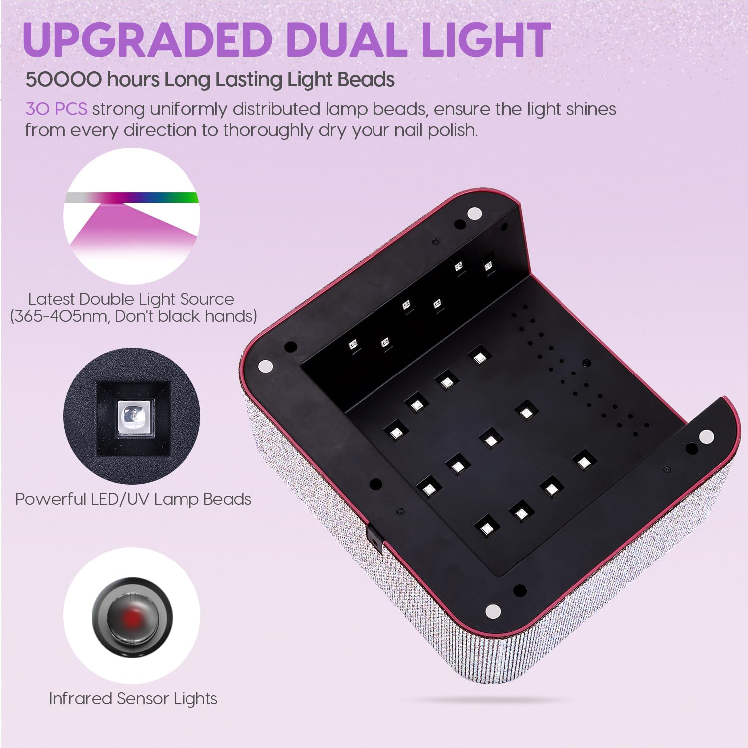 ANBEISTEE Lampa UV Do Paznokci Szybkie Suszenie Żelowy Lakier Salon — miniatura 3