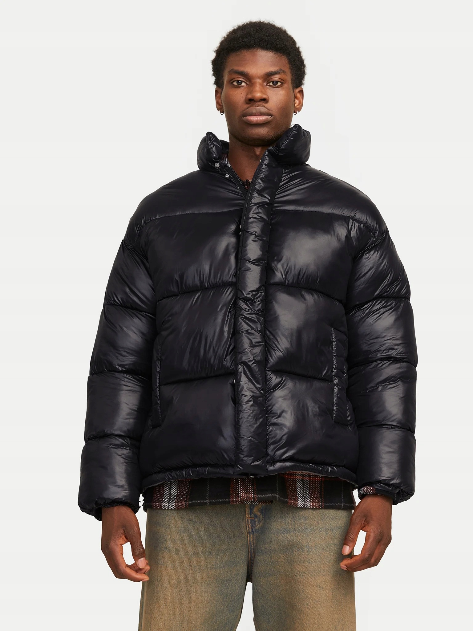 Jack & Jones Černá Prošívaná Zimní Bunda S Podšívkou L 6FA