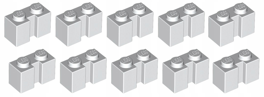 

Lego klocek 1x2 z rowkiem biały 10 szt 4216 Nowy