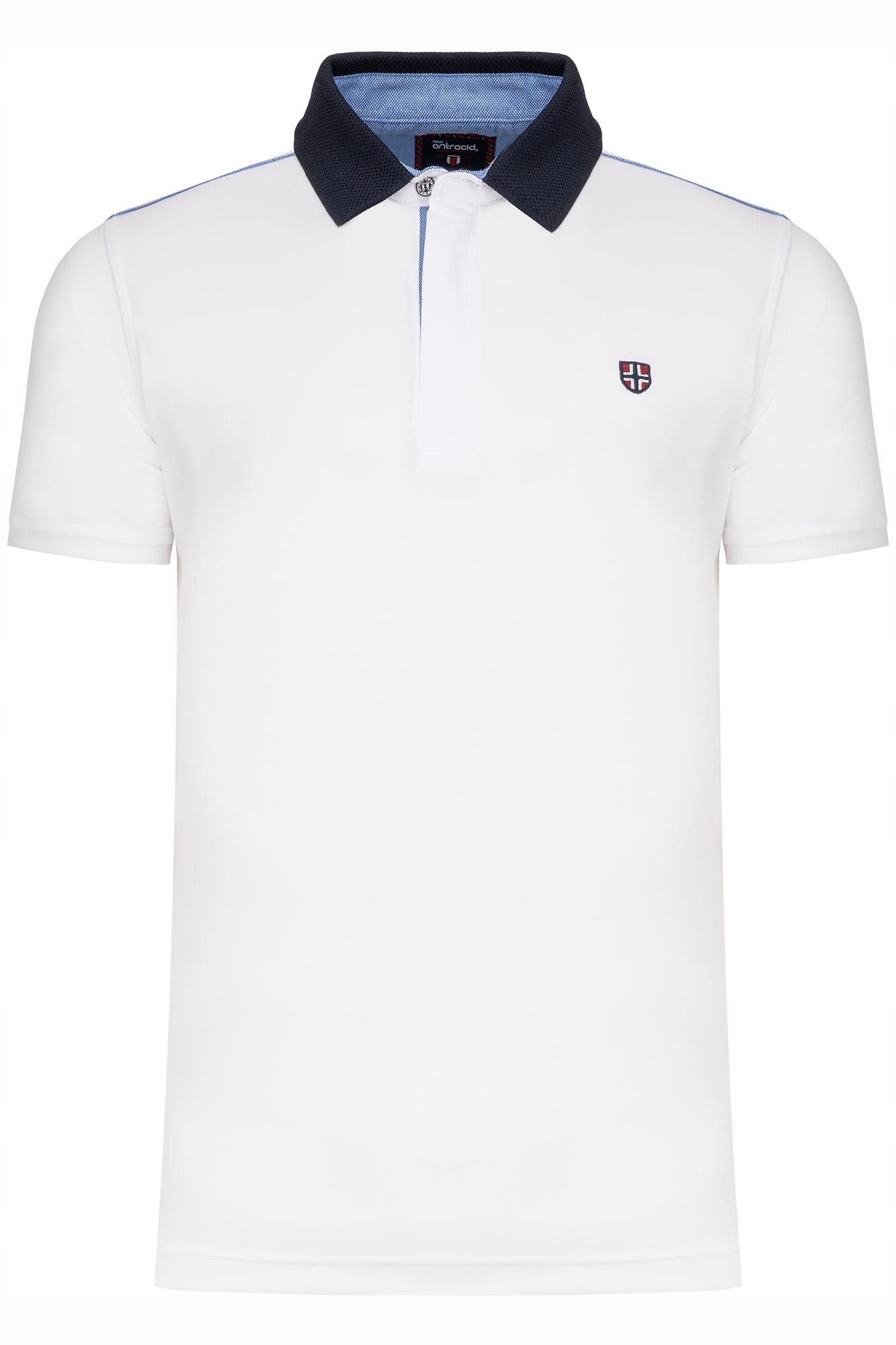 

Koszulka Męska Polo Biała Rozpinana Na Zamek: XXL