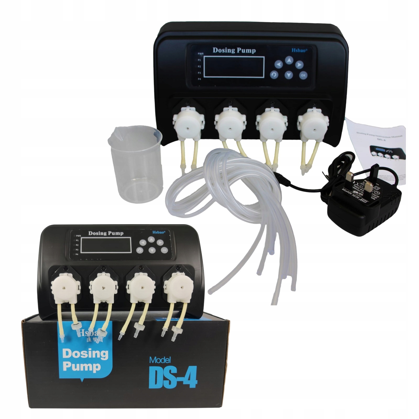 Pompa Dozująca Dozownik Płynów 4 Pompy Do Akwarium Na Preparaty Nawozy