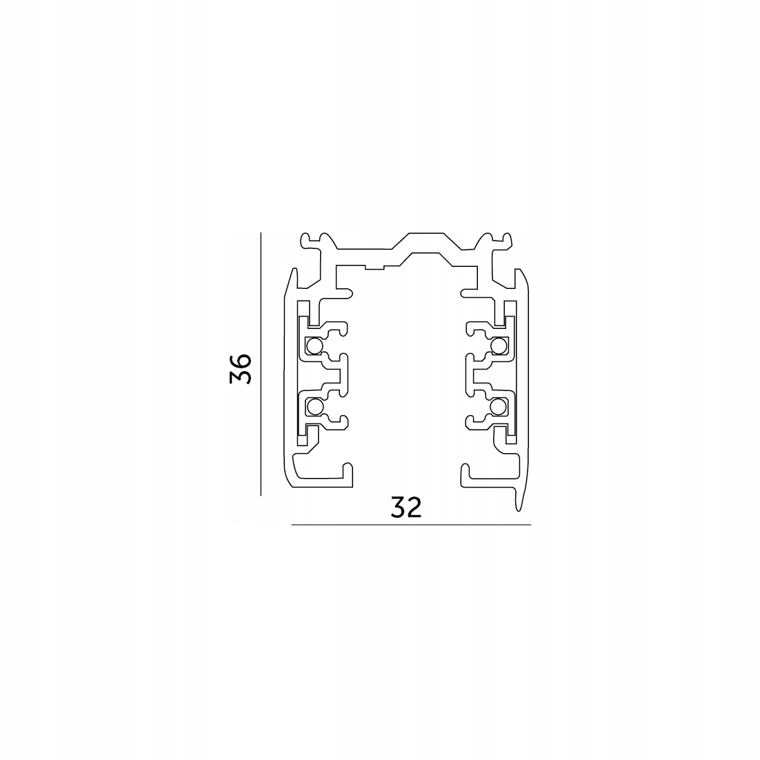 Zestaw Oświetlenie Szynowe 2m+1m + łącznik + 4 lampy + zasilanie + zaślepka Liczba punktów światła 4