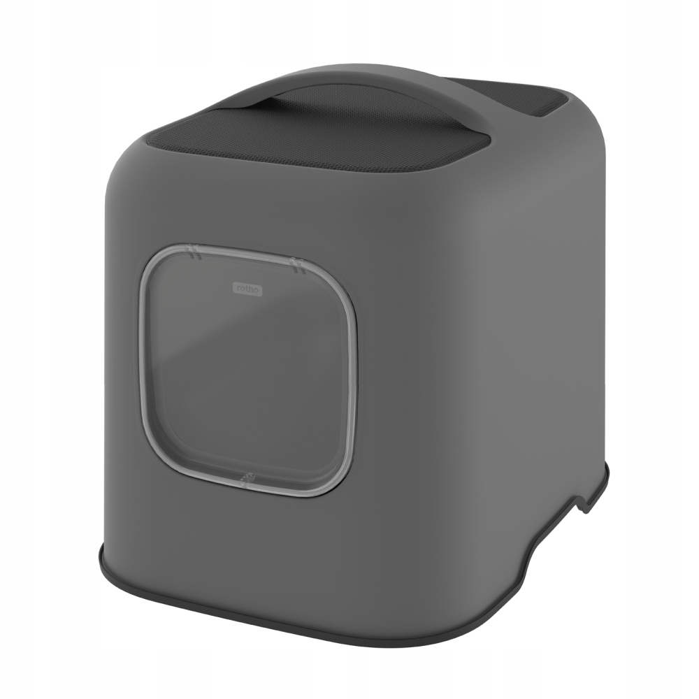 Rotho Biala kuweta dla kota z pokrywą i łopatką antracyt