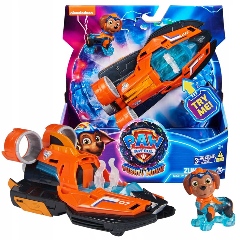 PSI PATROL THE MIGHTY MOVIE KOSMICZNY POJAZD RATOWNICZY + FIGURKA ZUMA 3+