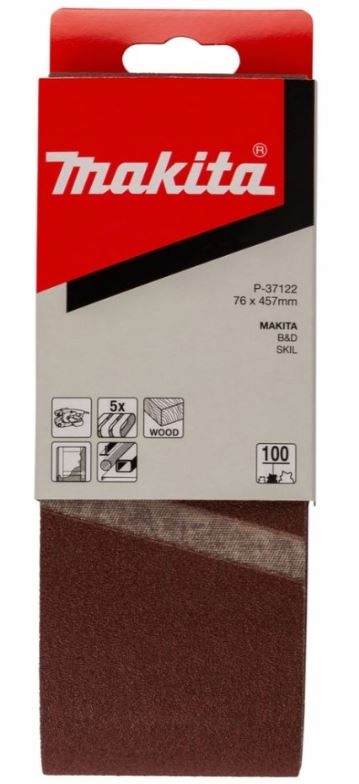Makita Papier ścierny taśma szlifierska 76 x 457 mm P100 P-37122 1 szt.