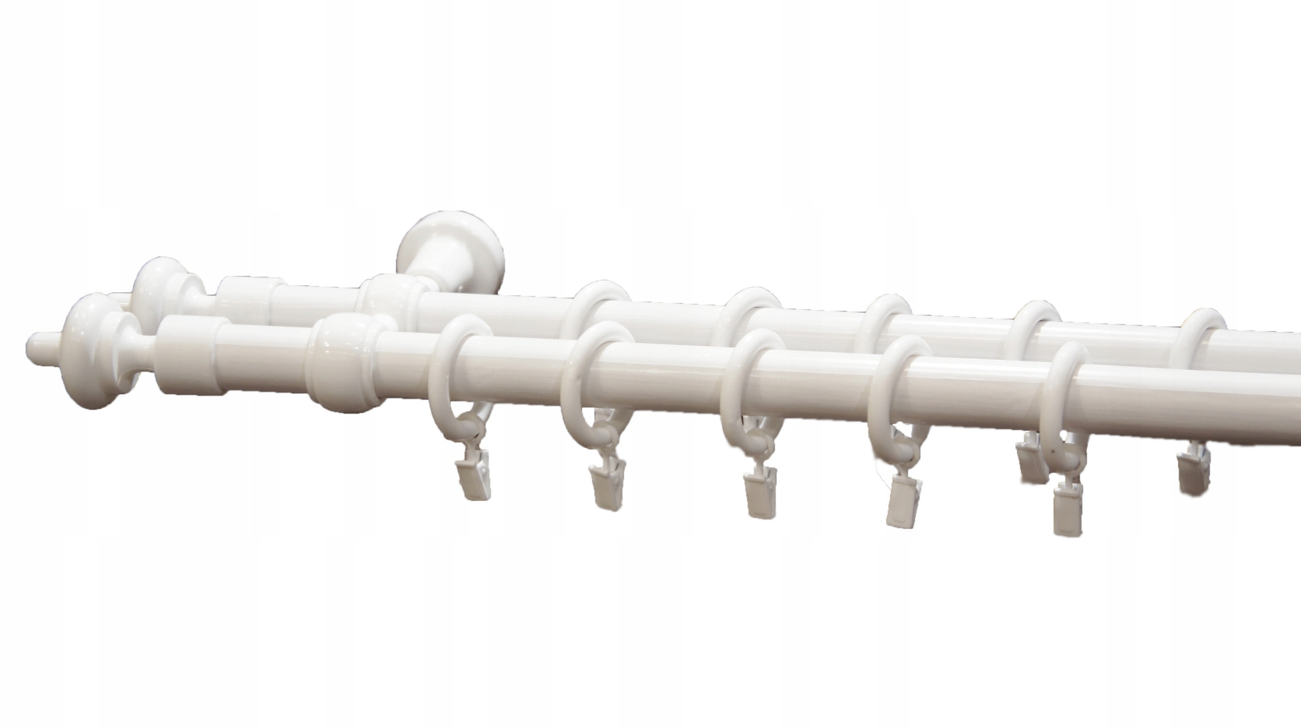 

Karnisz Drewniany 28 mm podwójny biały 180 cm